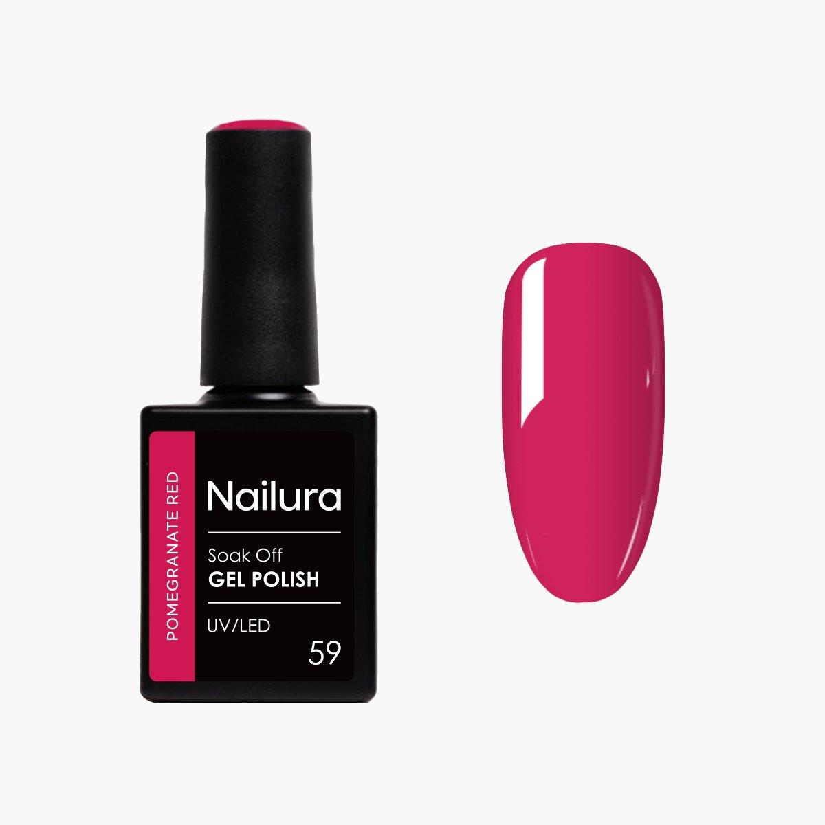 Nailura - Gel Polish 59 - Pomegranate Red - 10 ml (Pomegranate Red, Gel-Effekt Nagellack) (70078)