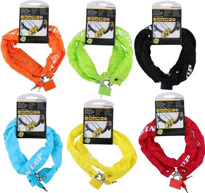 Actual product image Dunlop Anti-theft bicycle lock 90 cm (Yellow) (90 cm)