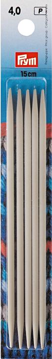 Prym Strumpfstricknadeln, grau 4.00 mm, 15 cm, Karte 5 Stk., Aluminium