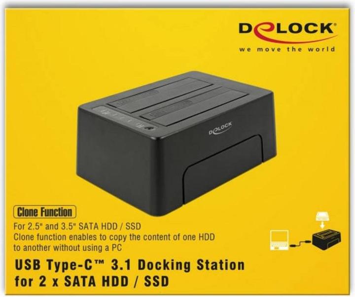 Image du produit Delock Station d'accueil et de clonage Dual Sata HDD / SSD