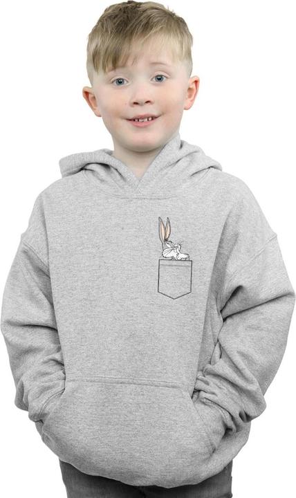 Immagine prodotto Looney Tunes Bugs Bunny Faux Pocket Felpa con Cappuccio Ragazzi (128)