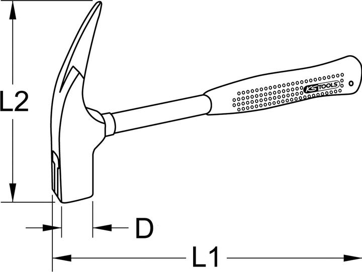 Produktbild KS Tools Latthammer. magnetisch. 600g 140.2002 (900 g)