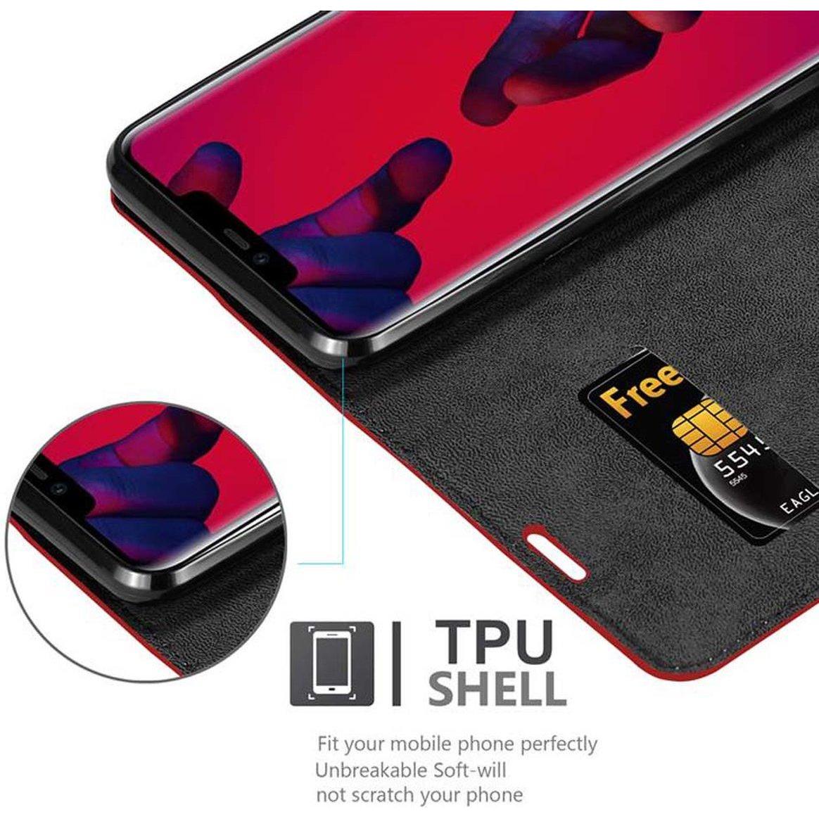 Thumbnail - Cadorabo Book Invisible Magnet Cover (Huawei Mate 20 Pro), Smartphone Hülle, Rot