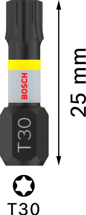 Immagine prodotto Bosch Professional Zubehör PRO Torx Impact Bit, T30, 25 mm, 2 pezzi.
