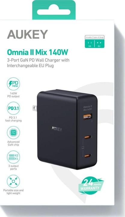 Produktbild Aukey OmniaMix II (140 W, 3 Ports)