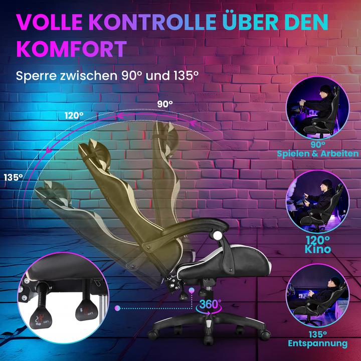 Actual product image Extralink Gaming chair | office swivel bucket black-white G-526