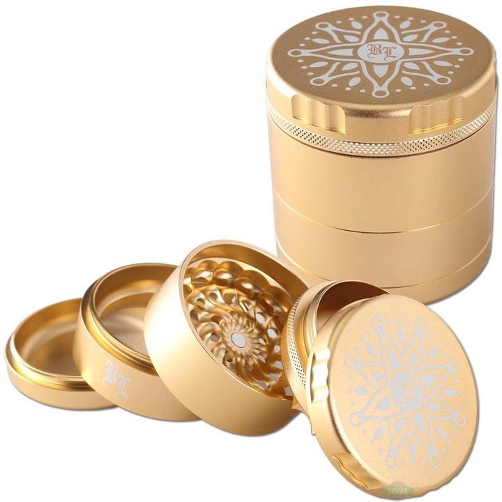 Actual product image Black Leaf Grinder Alu CNC "Blumengrider" 5teilig