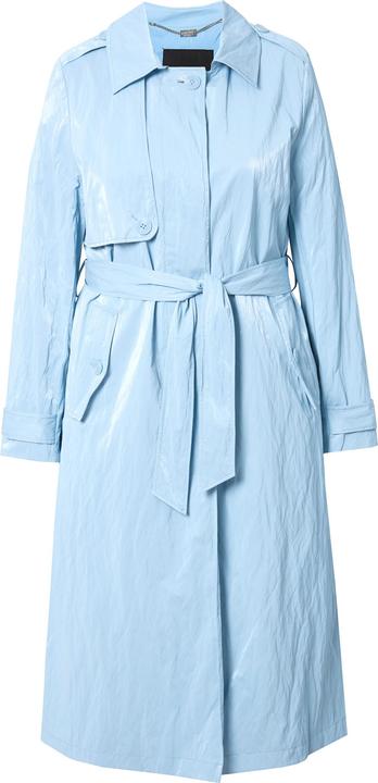 Image du produit Ulla Popken Trench-coat coupe évasée, col chemise et ceinture nouée, reflets métalliques (50, 52)