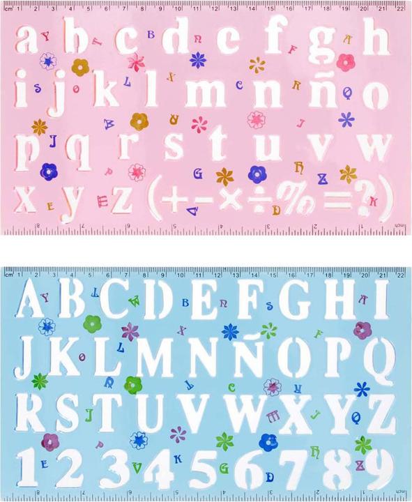 Starpak Modello di disegno in plastica numeri e lettere