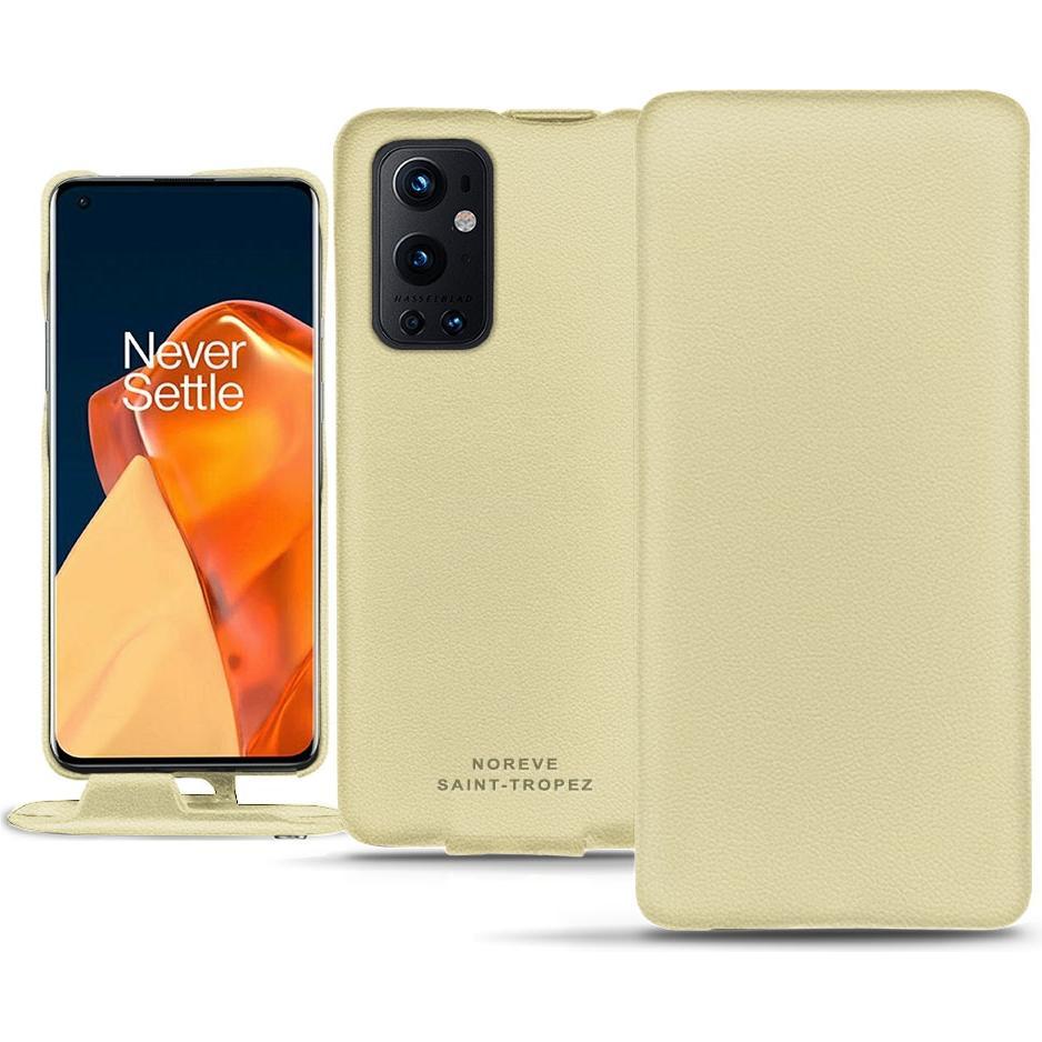 Noreve Lederschutzhülle vertikal (OnePlus 9 Pro), Smartphone Hülle, Beige