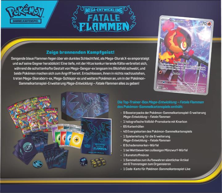 Produktbild Pokémon ME02 Fatale Flammen Top Trainer Box DE (Deutsch, Elite / Top Trainer Box)