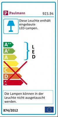 Energie-Label Paulmann Einbaupanel Veluna VariFit (900 lm)