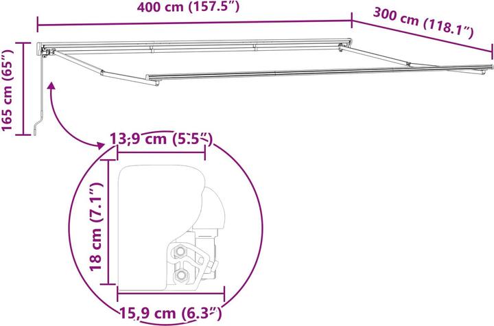 Actual product image vidaXL External shading (3 m)
