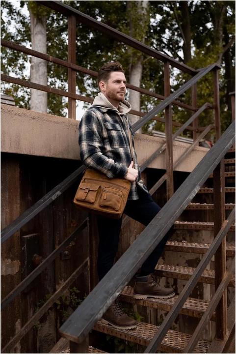 Produktbild Hide & Stitches Idaho Crossbody Schoudertas - 100% Leder - Bruin - 100% Leer