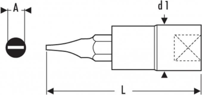 Produktbild DOUILLE TOURNEVIS 3/8" POUR VIS A FENTE - 5,5MM. (3/8")