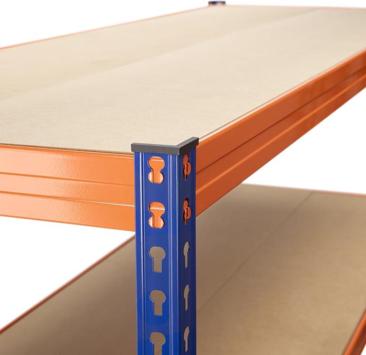 Actual product image Avasco Schwerlastregal Robus 400 blau orange 1800x1800x600 mm 4 Bden Tragkraft 1600 kg