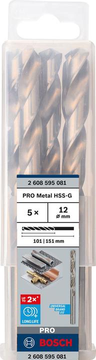 Image du produit Bosch Professional Zubehör Foret hélicoïdal PRO Metal HSS-G, 12 x 101 x 151 mm (12 mm)