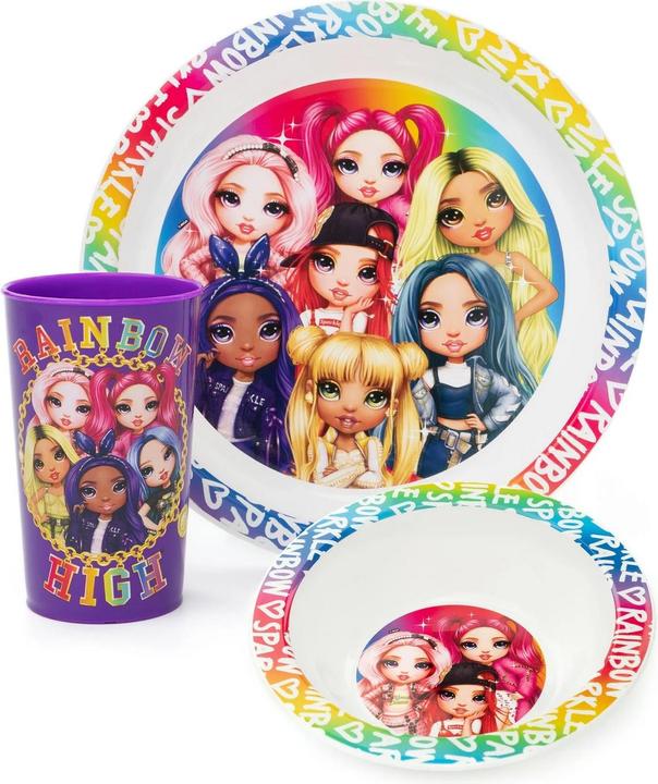 Actual product image Rainbow Dolls crockery set polypropylene