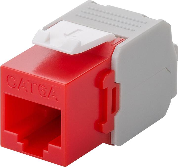 Image du produit Goobay CAT 6a KeyStone RJ45 Jack,non blindé, 500MHz, rouge-blanc (Module Keystone)