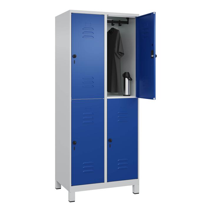 Lichtgrau, Enzianblau