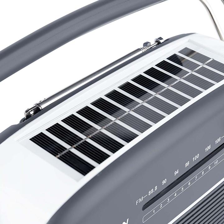 Image du produit Thomson Radio Bluetooth rétro avec chargement solaire - Gris (DAB+ DAB, FM, Bluetooth)