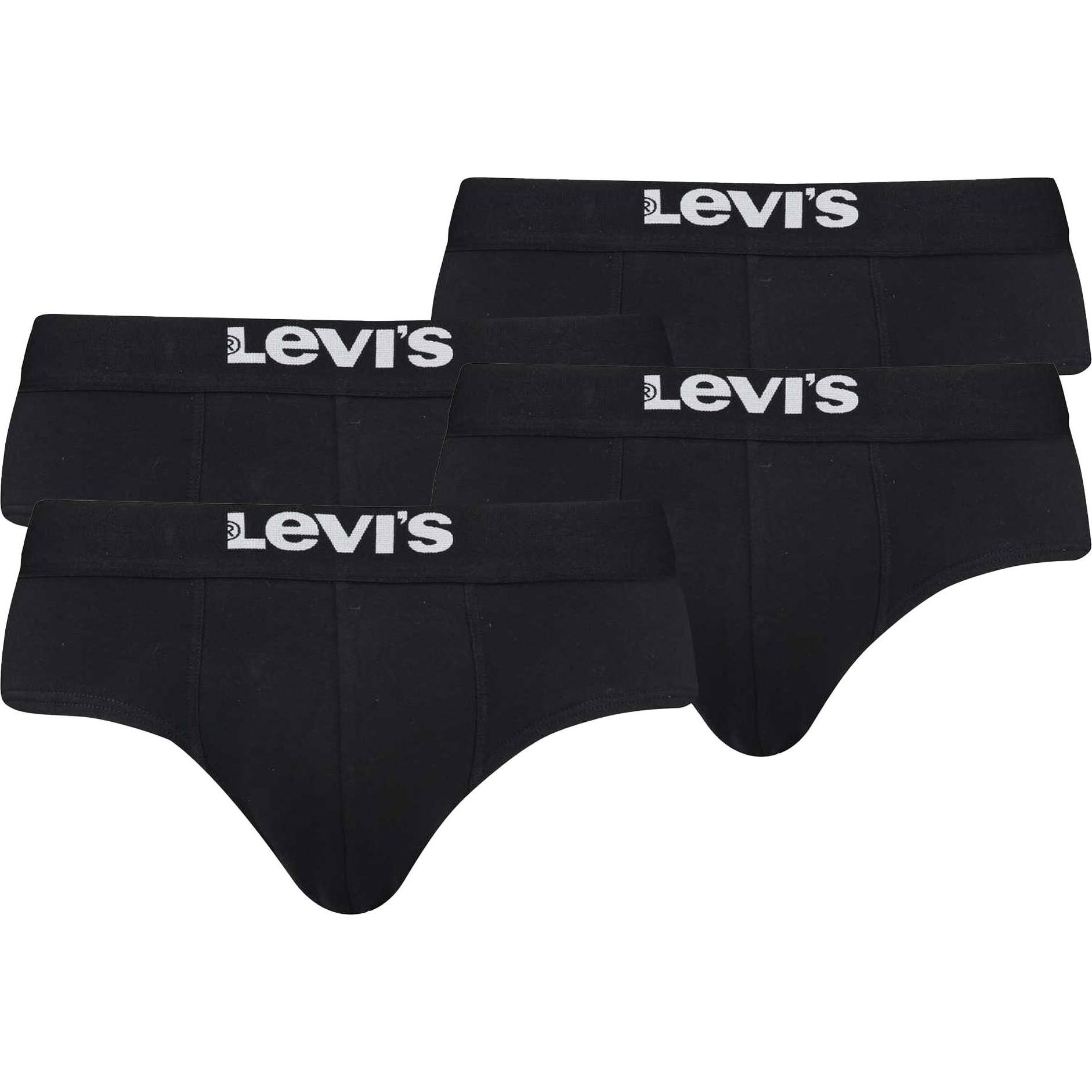 Levis, Herren, Unterhosen, Slip Casual Stretch, Schwarz, (XL, 4er Pack)