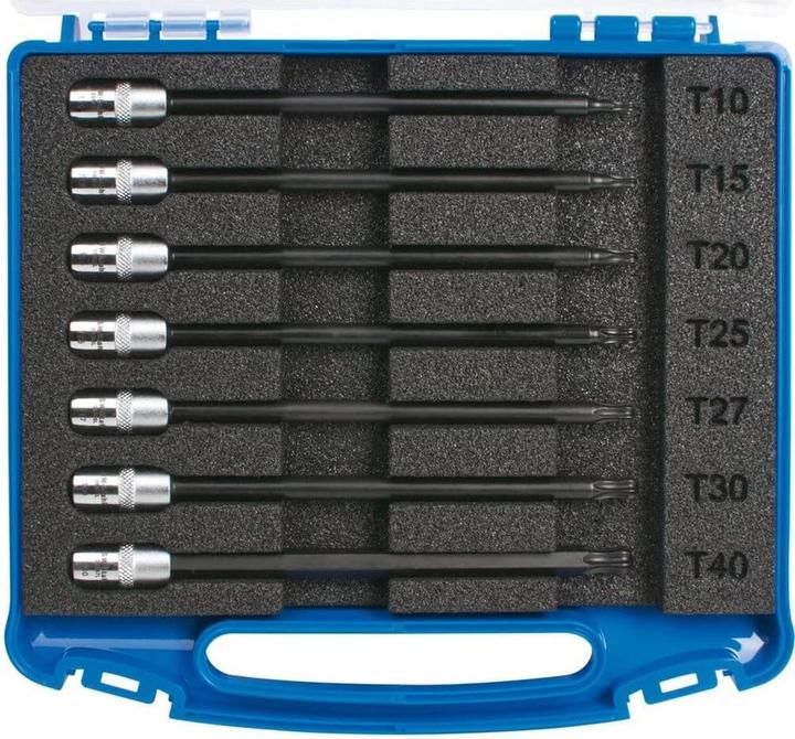 SW-Stahl Socket spanner set 1/4 T10-40 130mm long
