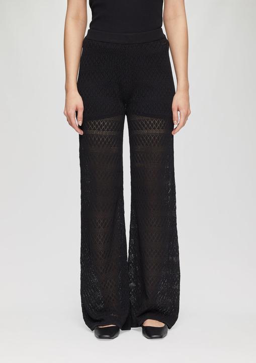 Produktbild s.Oliver Transparente Feinstrick-Hose mit Ajourmuster und Baumwollfutter (40)