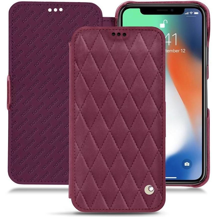 Noreve Lederschutzhülle horizontal (Apple iPhone XS Max), Smartphone Hülle, Violett
