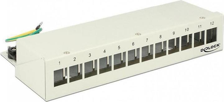 Produktbild Delock 12-Port Desktop Patchpanel, Hutschienenkit