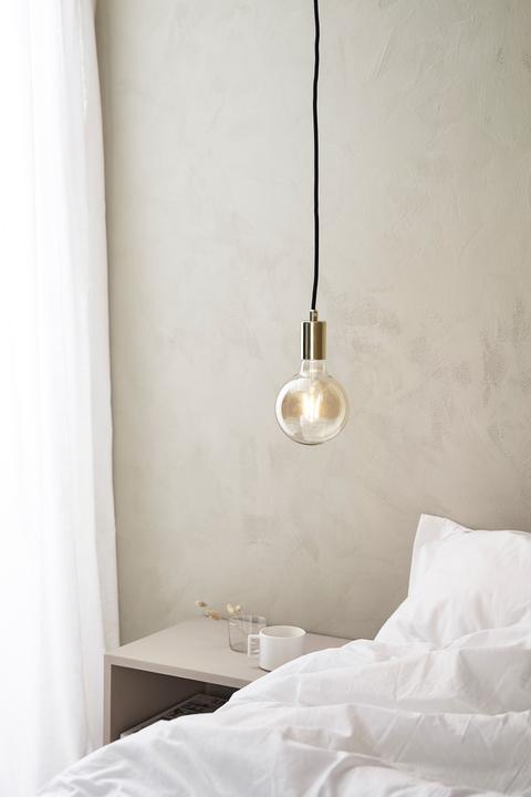 Image du produit Csdk SL Lampe suspendue en laiton, câble textile de 3,5 m, suspension à crochet pour max. 60 W ou