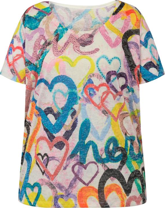 Produktbild Miamoda T-Shirt, Herzmuster, Rundhals, Halbarm (52)