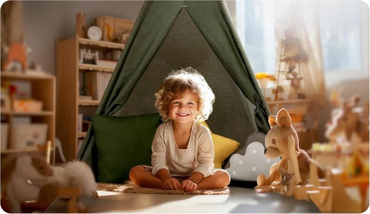 Produktbild Triton Tipi Zelt für Kinder mit Girlande, Kissen, grosser Matte und Stabilisator