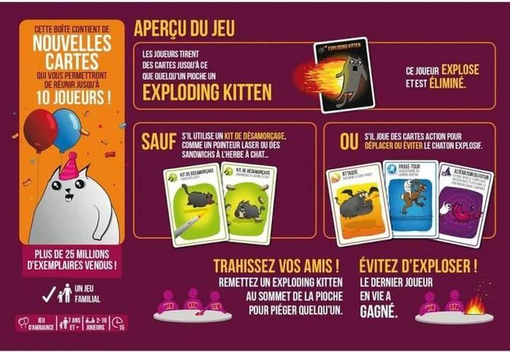 Produktbild Asmodée Tischspiel Asmodee Exploding Kittens: Festive Edition (Französisch, 2 - 8 Spieler)