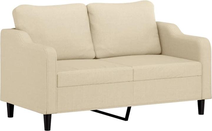 Produktbild VidaXL Sofagarnitur Kissen Sessel Sofa Couch Designsofa 3-tlg. Creme Stoff (2-Sitzer)
