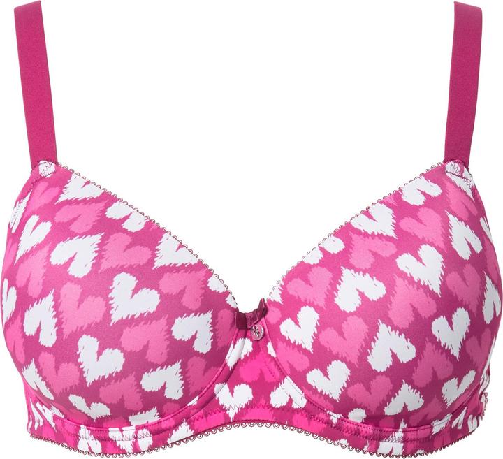Actual product image Ulla Popken Heart Print Underwire Bra (105 F)