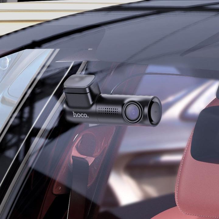 Produktbild Hoco Kopfhörer mit Mikrofon Autokamera mit Bildschirm 0,96" 1080P/30fps DV1 schwarz (Eingebaute Anzeige, Akku, Eingebautes Display, WLAN, Eingebautes Mikrofon, FHD+)
