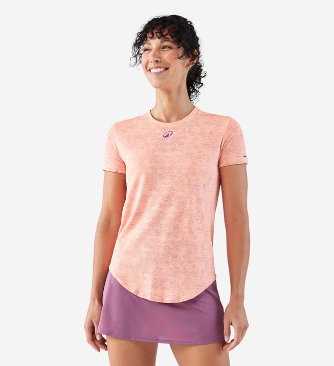 Produktbild Kuikma Women’s Short-Sleeved Breathable Technical Padel T-Shirt - Coral Orange (S)