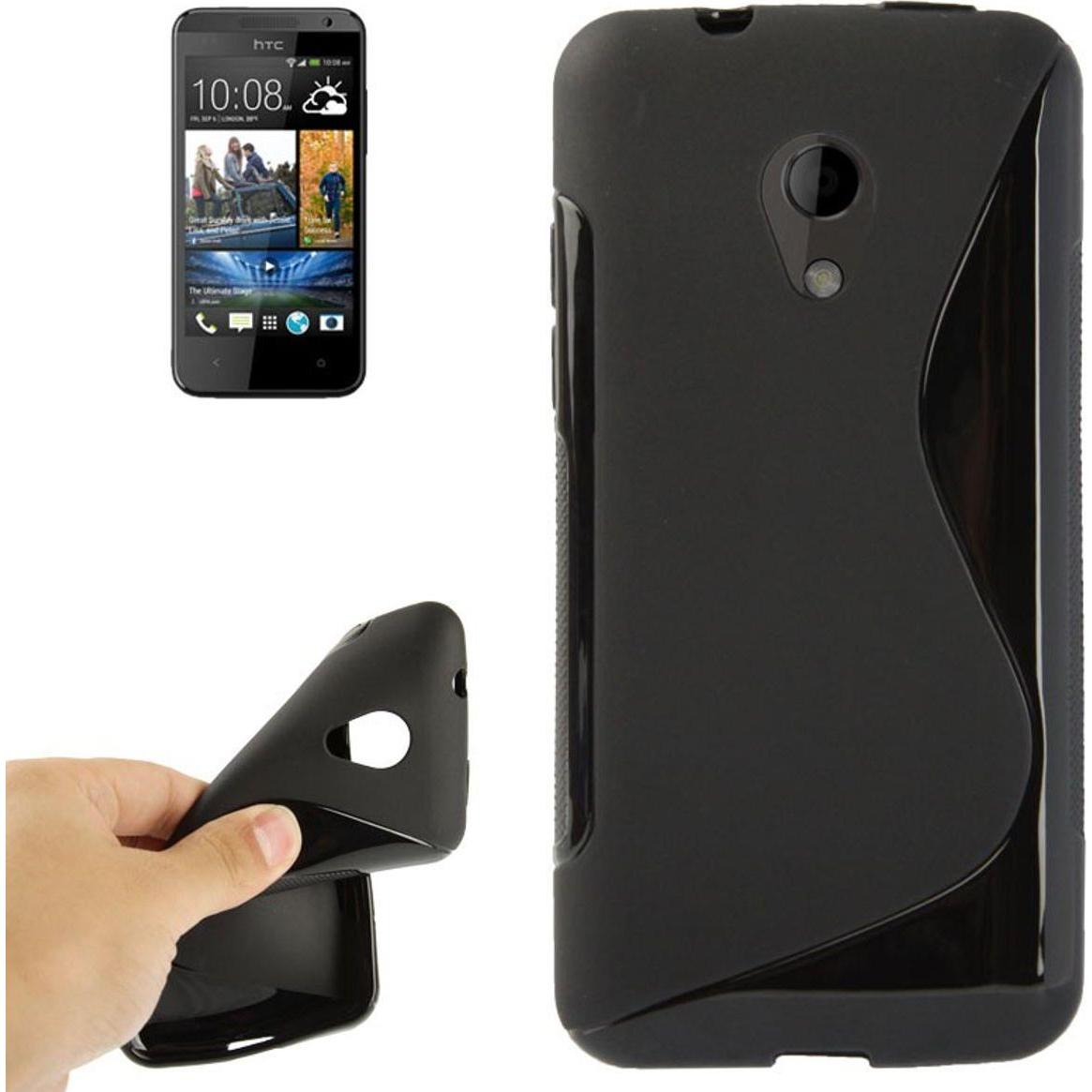 König Design Handyhülle TPU Schutzhülle für HTC Desire 700 Schwarz (HTC Desire 700), Smartphone Hülle, Schwarz
