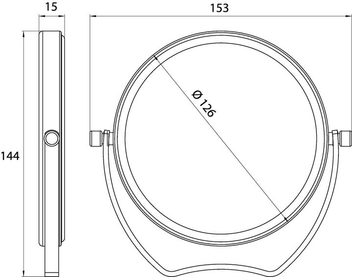 Produktbild Emco Reisespiegel PURE rund, d= 126mm, 5-fach chrom