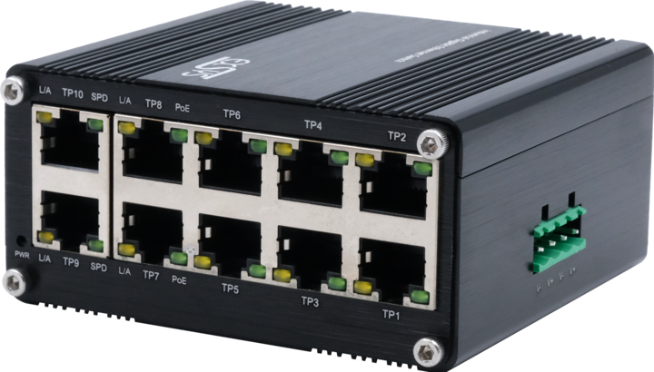 Actual product image Exsys Industr. Mini PoE-Switch 10x 1 Gbps (10 Ports)