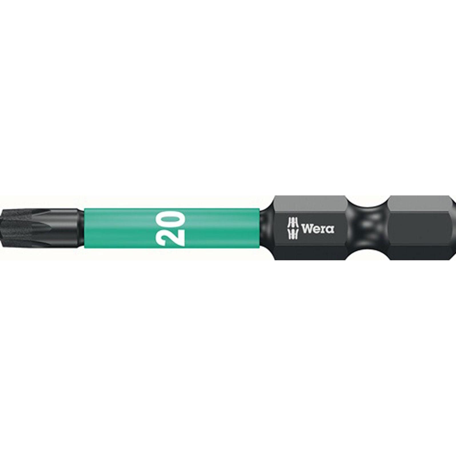 Wera, Chiave a bussola, Bit IMPAKTOR DC T20 Lunghezza 50 mm 1/4 ″ E6.3 Impattatore, DC