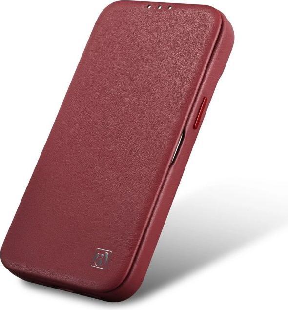 Actual product image iCarer CE Premium Leather Folio Case for iPhone 14 Pro Magnetic Flip Leather Folio Case MagSafe Red (Apple iPhone 14 Pro)