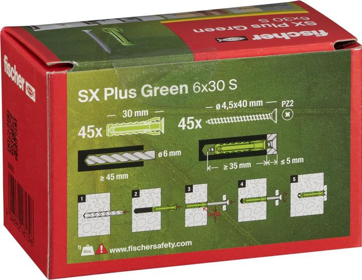 Produktbild Fischer Dübel SX Plus Green 6x30 S (45 Stk.)