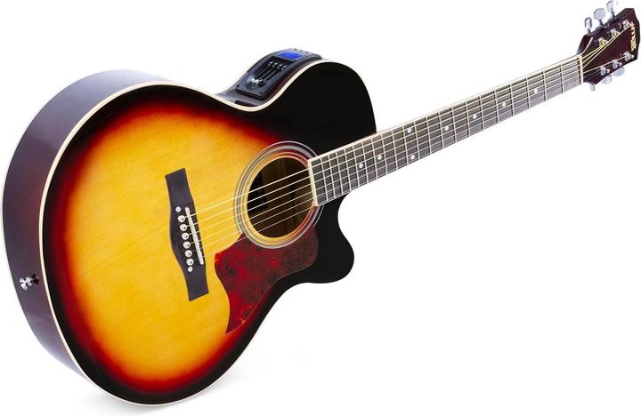 Produktbild Max Westerngitarre ShowKit Sunburst (Halbakustik Gitarren Set, Palisander, Linde)