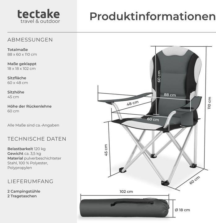 Produktbild tectake Campingstuhl