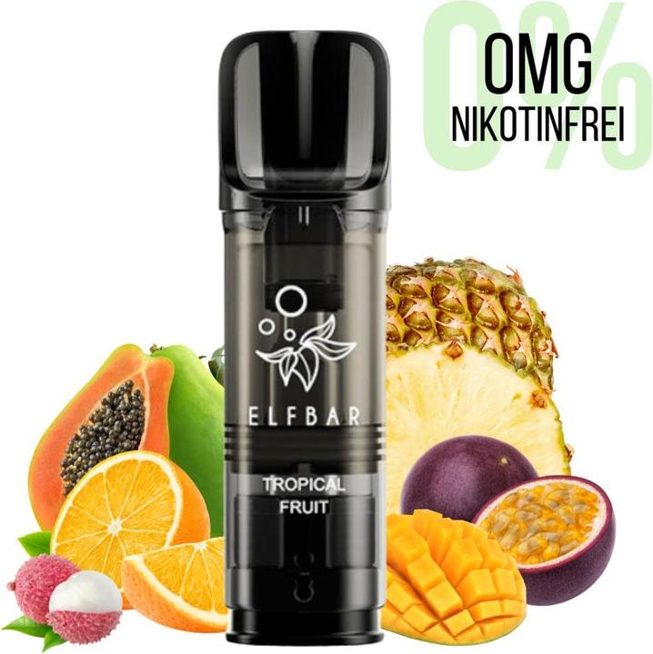 Immagine prodotto Elfbar ELFA Pro - Cialde da 2ml 0mg, Frutta tropicale (Ananas, Banana, Kiwi, Mango)