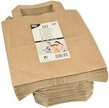 Produktbild Papstar Papier-Tragetasche, 180 x 100 x 220 mm, braun aus Kraftpapier, 70 g/qm, Tragkraft: 4 kg, mit Trageg (Geschenktüte, 50 x)
