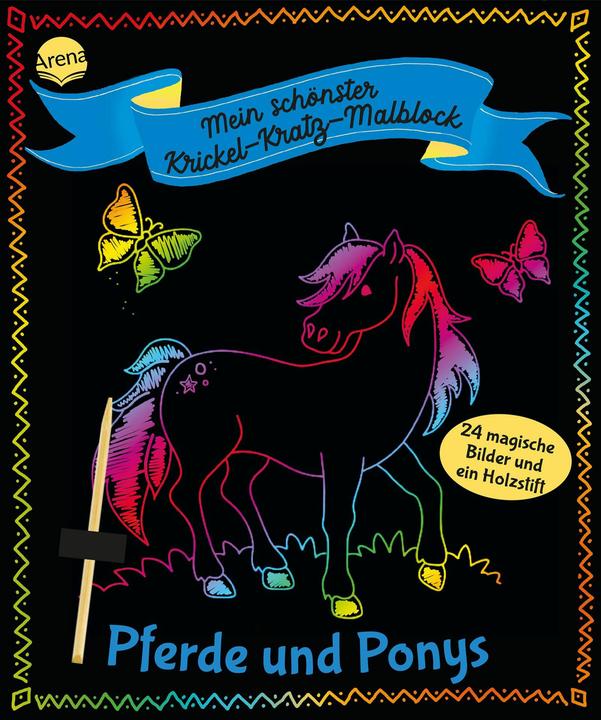 Arena Mein schönster Krickel-Kratz-Malblock – Pferde und Ponys
