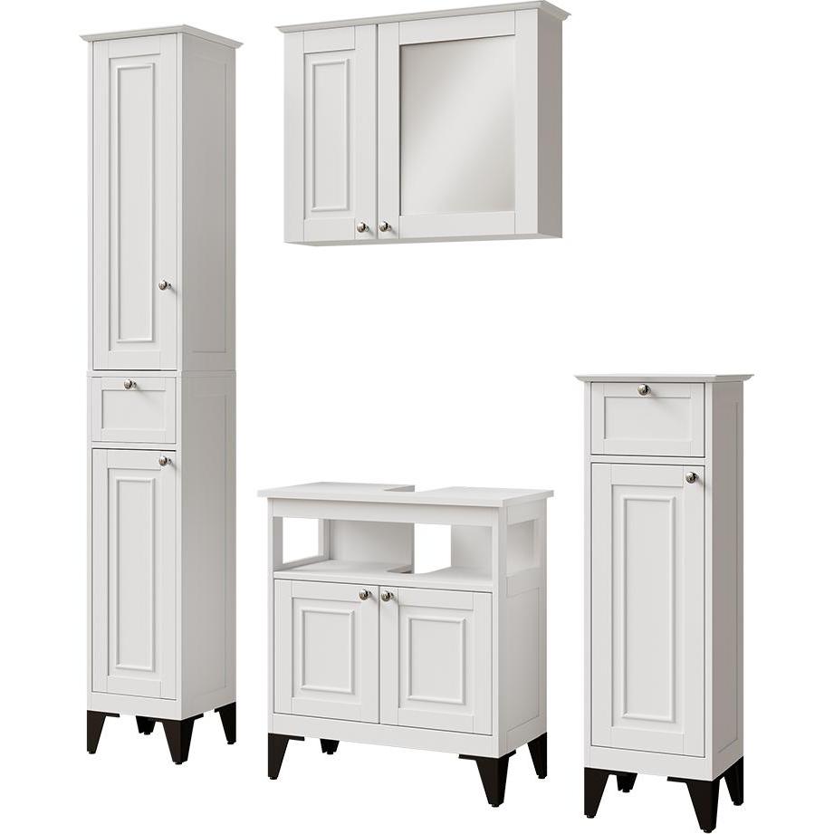 Vichy, Badmöbelset, Badmöbel-Set Vanity, Weiss, 4 Teile